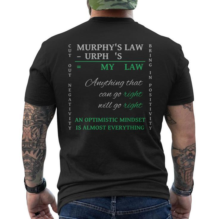 Reverse Murphy's Law Optimistic Mindset Is Almost Everything Men's T-shirt Back Print