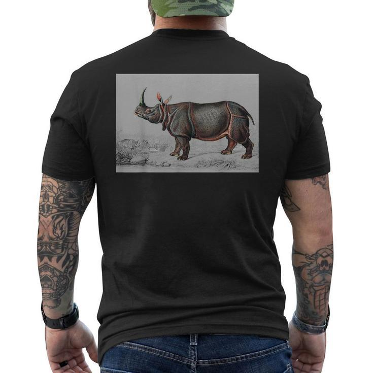Rhino Indian Rhinoceros Rhino Lover Safari Rhinoceros  Mens Back Print T-shirt