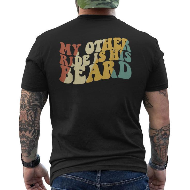 My Other Ride Is His Beard Motorcycle Biker Men's T-shirt Back Print