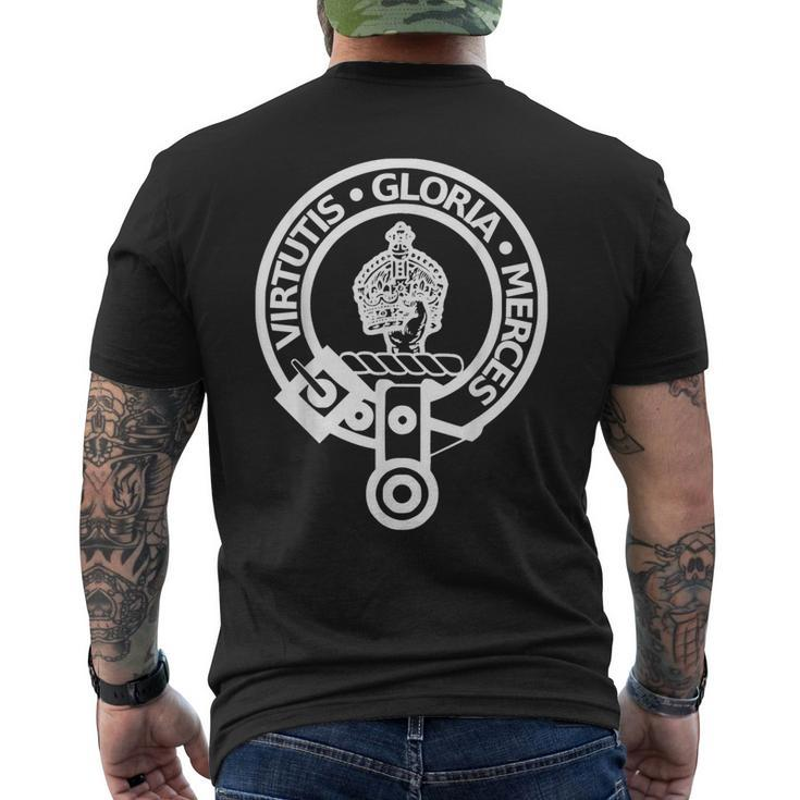 Robertson Scottish Family Clan Name Crest Shield  Men's Crewneck Short Sleeve Back Print T-shirt