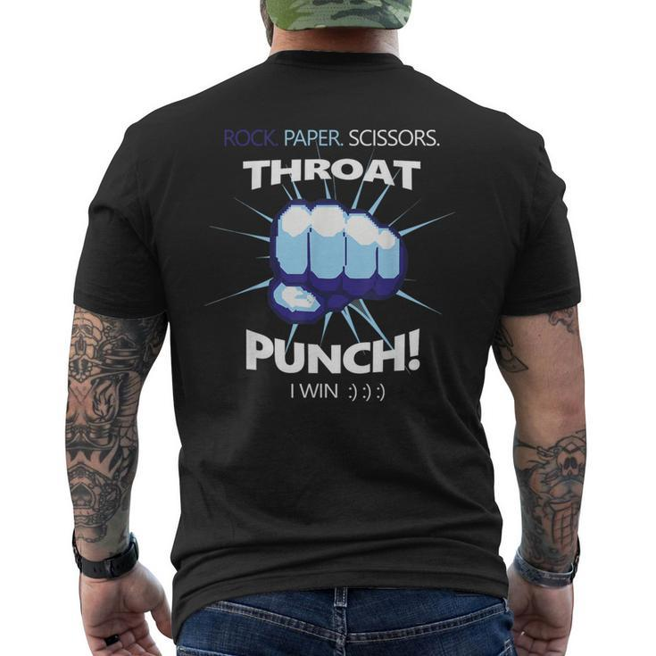 Rock Paper Scissors Throat Punch I Win Cool Men's T-shirt Back Print