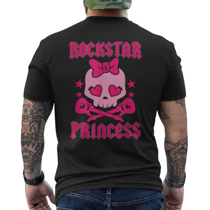 Rockstar Princess Heavy Metal Pirate Skull Pink Men's T-shirt Back Print