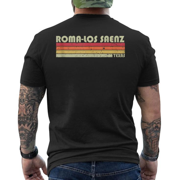 Roma-Los Saenz Tx Texas City Home Roots Retro 80S Men's T-shirt Back Print