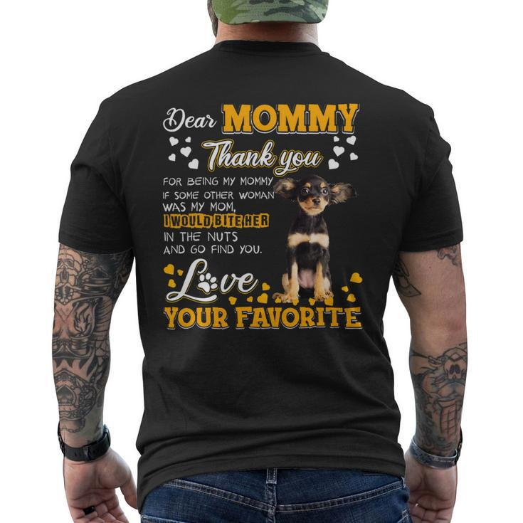 Russkiy Toy Dear Mommy Thank You For Being My Mommy Mens Back Print T-shirt
