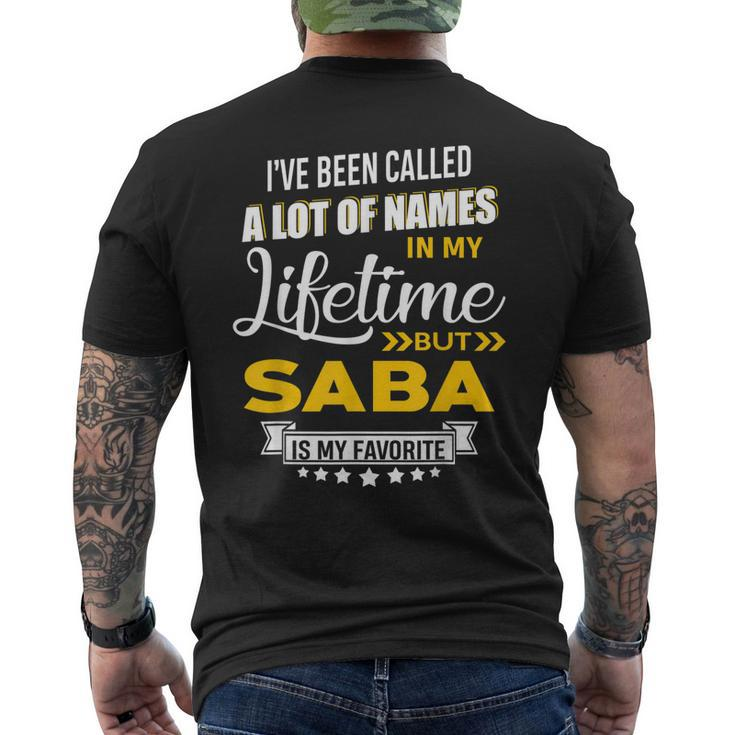 Saba Is My Favorite Name New Hebrew Grandpa Xmas Men's Back Print T-shirt