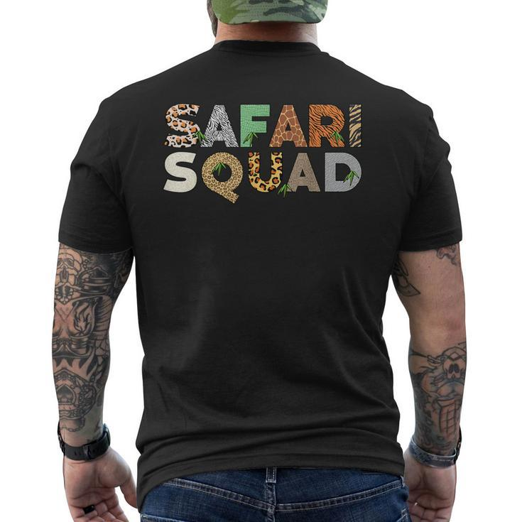 Safari Animal Pattern Print Family Safari Squad Men's T-shirt Back Print