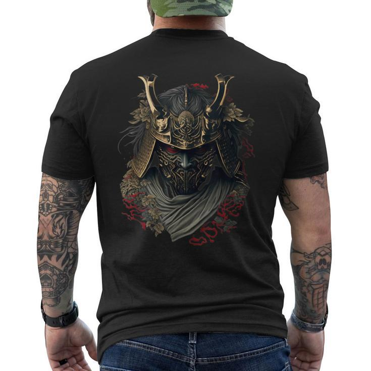 Samurai Helmet Warrior Bushido Oni Mask Japanese Culture Men's T-shirt Back Print