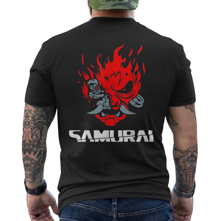 Samurai Japanese Demon Mask Edge Cyber Runners Punk  Mens Back Print T-shirt