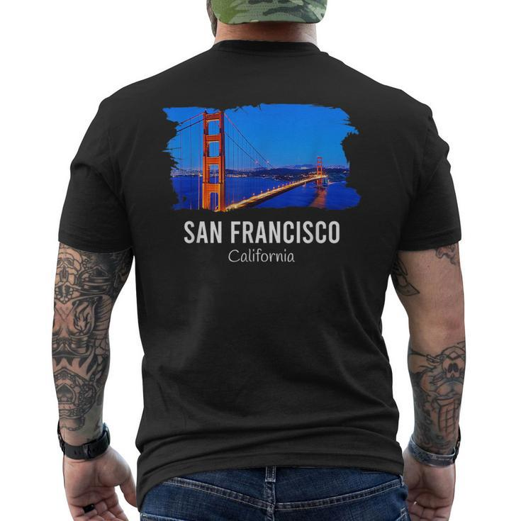 San Francisco California Bay Area Golden Gate Bridge Skyline  Mens Back Print T-shirt