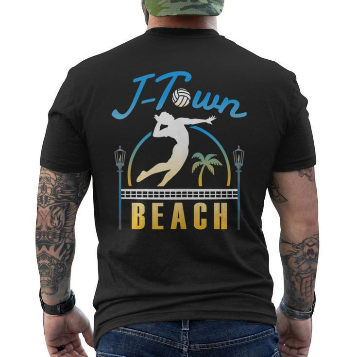 Sand Volleyball Sunset In J-Town Men's T-shirt Back Print