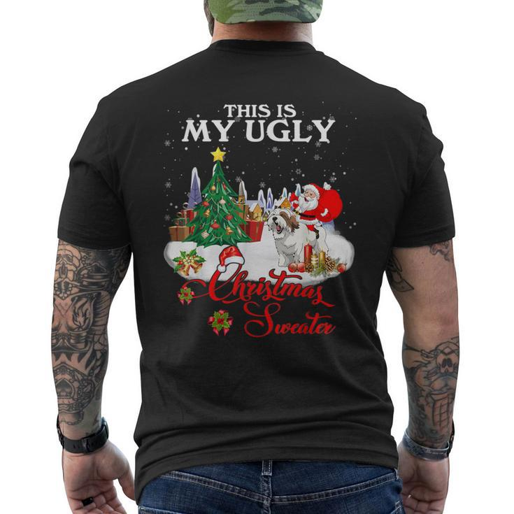 Santa Riding Shih Tzu This Is My Ugly Christmas Sweater Men's T-shirt Back Print