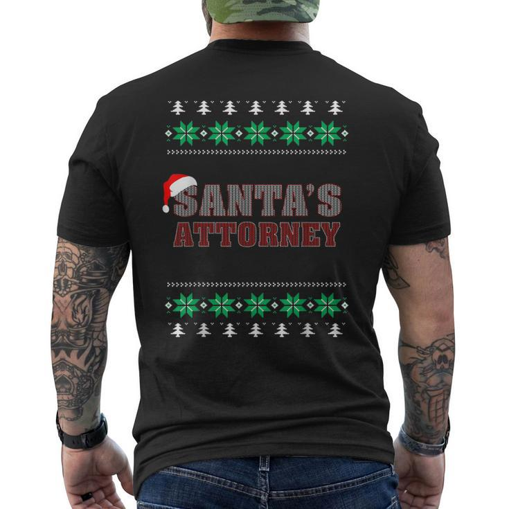 Santa's Attorney Ugly Christmas Sweater Men's T-shirt Back Print