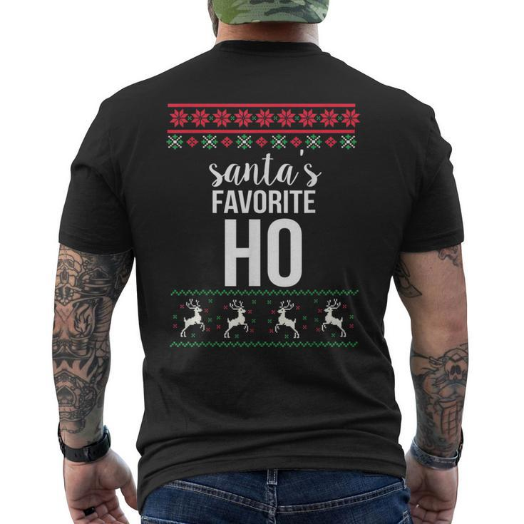 Santas Favorite Ho Ugly Christmas Sweater Men's T-shirt Back Print