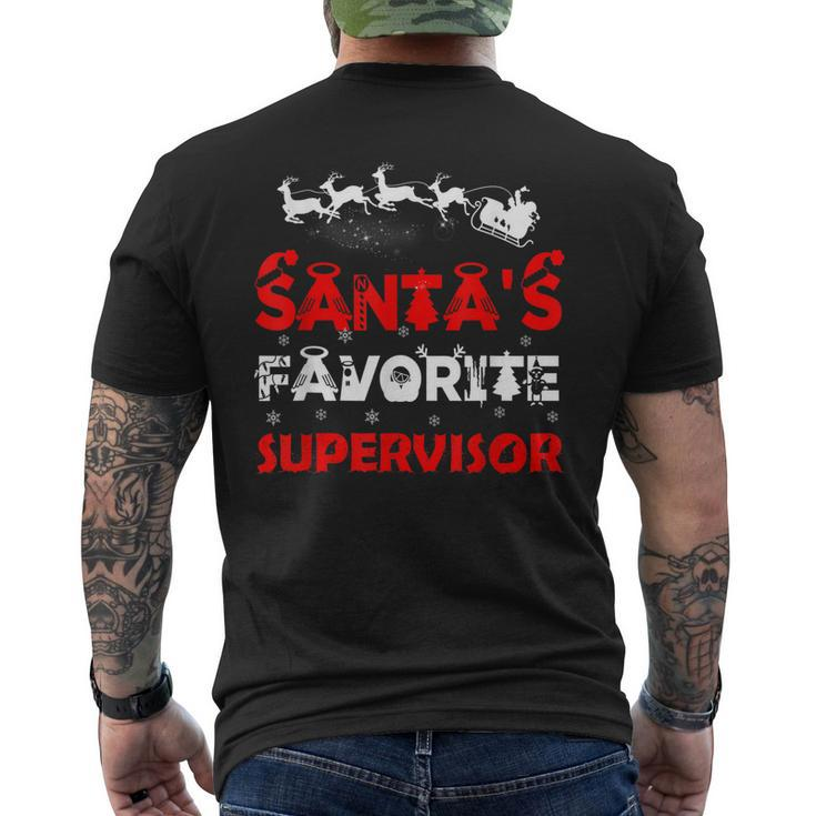 Santas Favorite Supervisor Job Xmas Men's Back Print T-shirt
