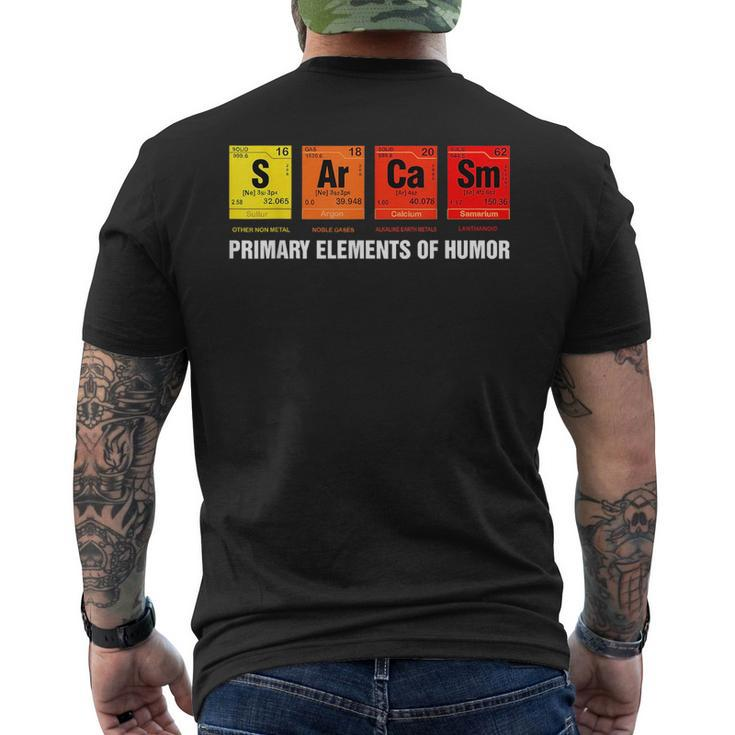 Sarcasm Primary Elements Of Humor Science S Ar Ca Sm  Mens Back Print T-shirt