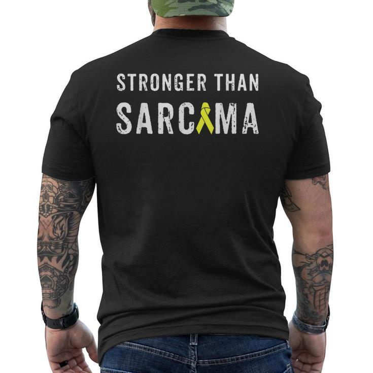 Sarcoma T  Bone Cancer Awareness Patient Gift Yellow  Mens Back Print T-shirt