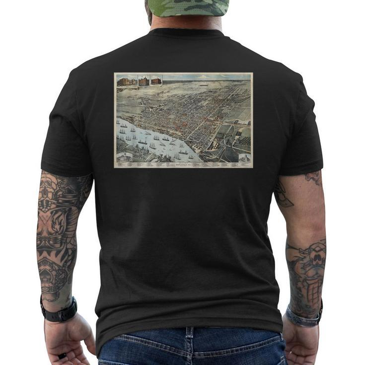 Savannah Ga Historic Map Men's T-shirt Back Print
