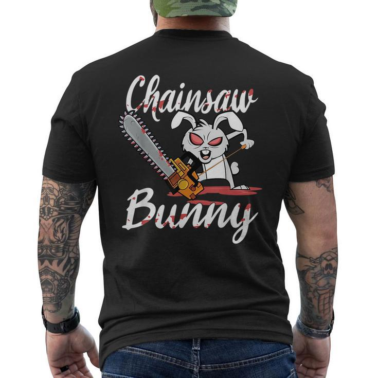 Scary Chainsaw Bunny Halloween Horror Movie Fan Nightmare  Mens Back Print T-shirt