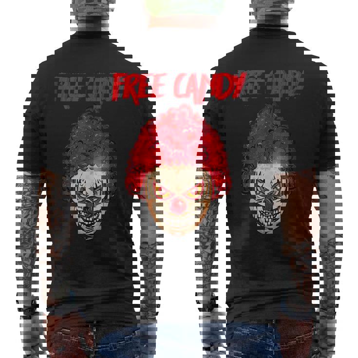 Scary Clown Creepy Halloween Costume Evil Killer Mens Back Print T-shirt