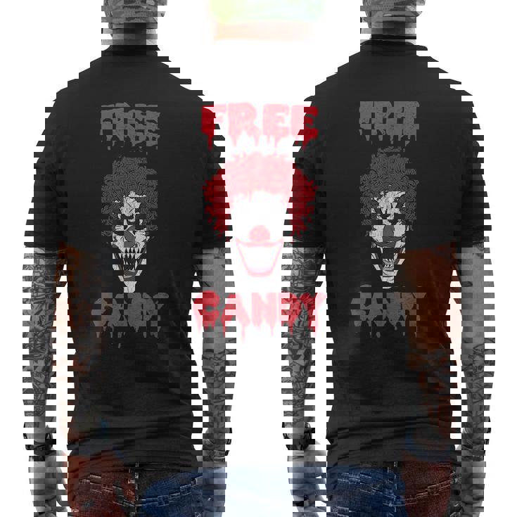 Scary Clown Free Candy Evil Halloween Mens Back Print T-shirt