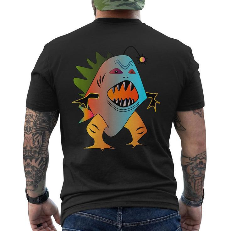 Scary Colorful Fish Sea Monster Creature Graphic  Mens Back Print T-shirt