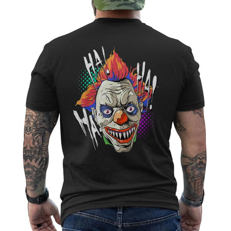 Scary Creepy Clown Laugh Horror Halloween Kids Men Costume Halloween Men's T-shirt Back Print