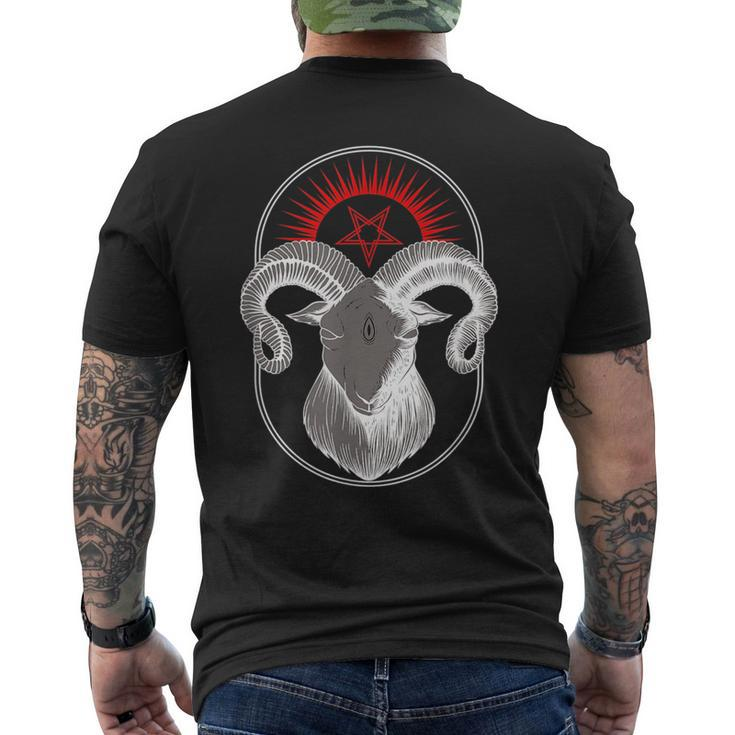 Scary Creepy Devil Goat Baphomet  For Halloween  Mens Back Print T-shirt