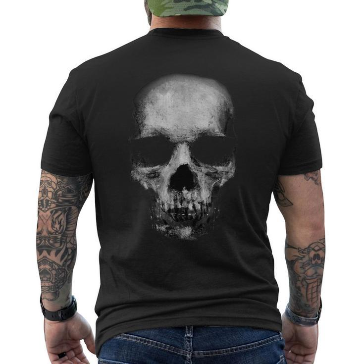 Scary Face Halloween Skull Faded Horror Creepy Spooky Halloween Skull  Men's T-shirt Back Print