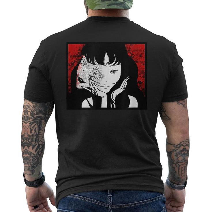 Scary Girl Anime Style Horror Mangaka  Mens Back Print T-shirt