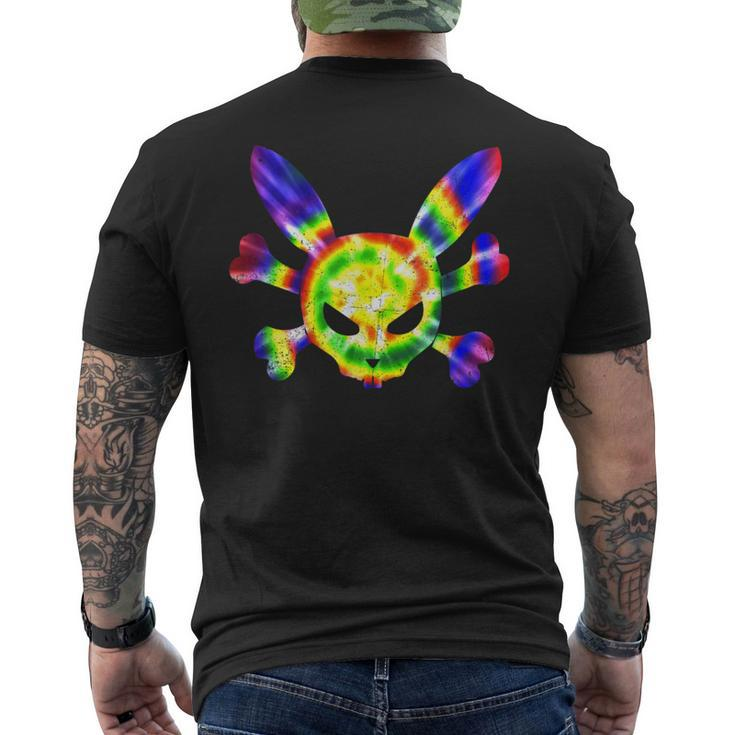 Scary Skull And Bad Crossbones Rabbit Horror Bunny Tie Dye Scary Skull  Men's T-shirt Back Print