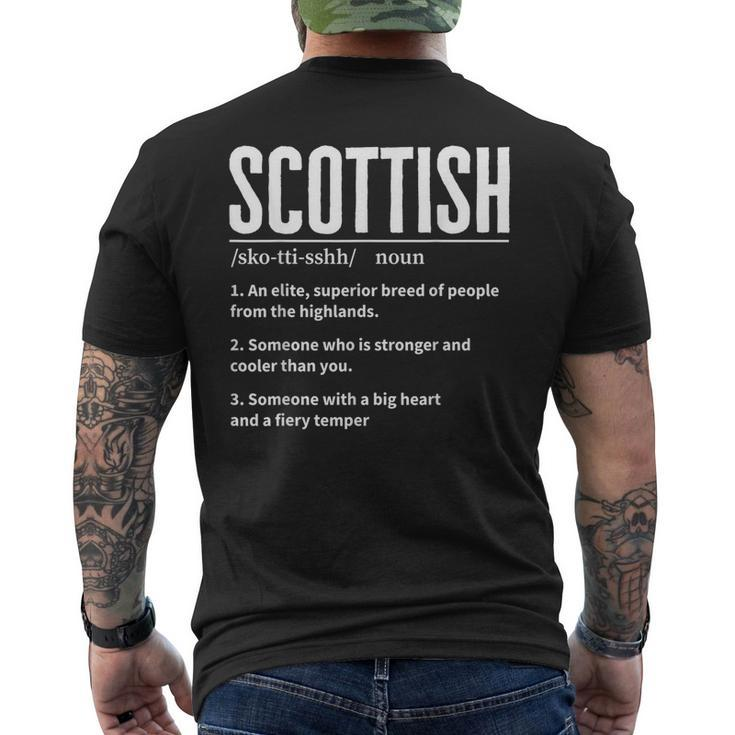 Scottish Definition Scottish & Scotland Heritage Men's T-shirt Back Print