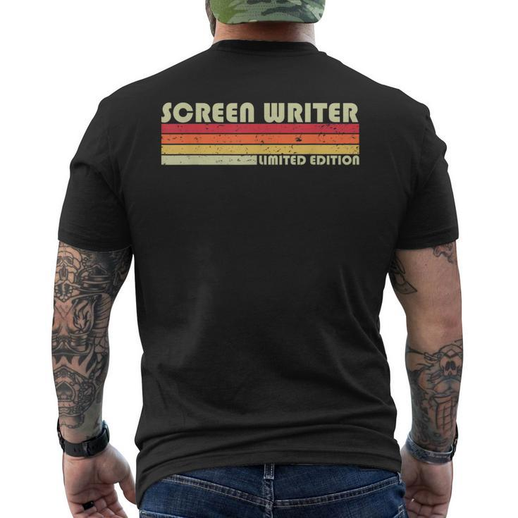Screen Writer Job Title Profession Birthday Worker Men's T-shirt Back Print
