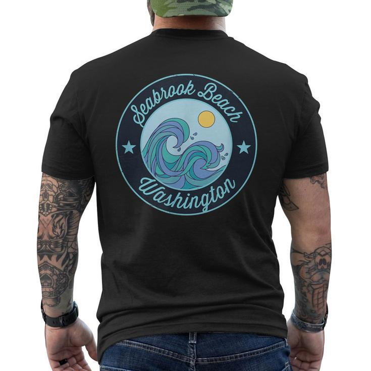 Seabrook Beach Wa Washington Souvenir Nautical Surfer Graphi Men's T-shirt Back Print