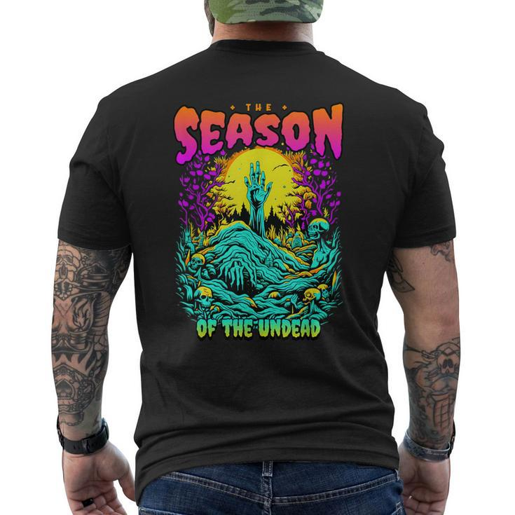 The Season Of The Undead Retro Horror Halloween Zombie Men's T-shirt Back Print