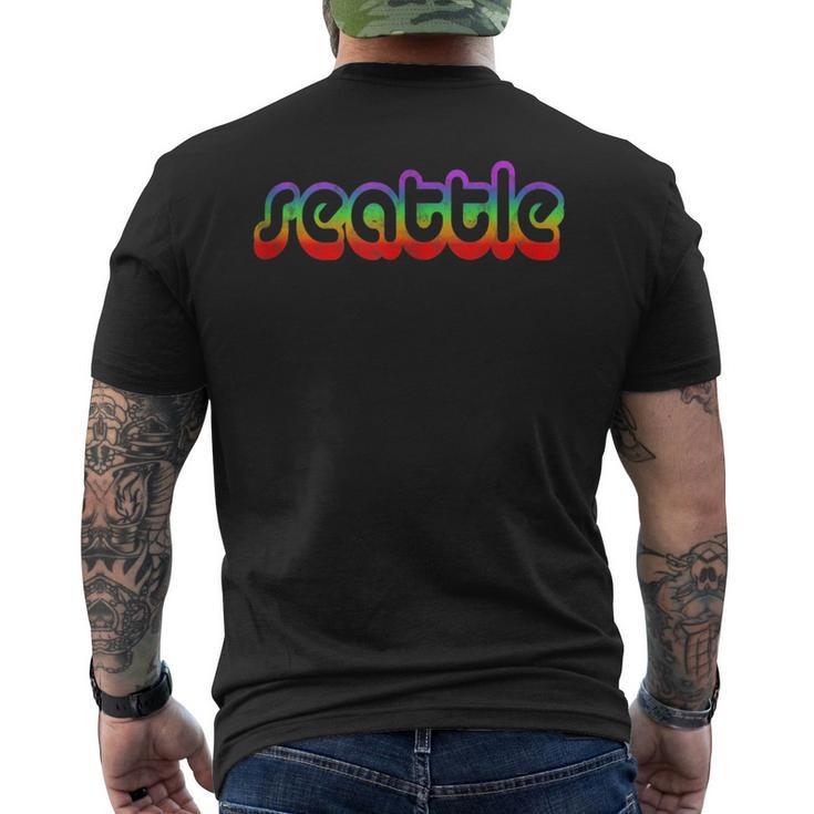 Seattle Vintage Retro Washington Graphic Pride  T Gifts  Mens Back Print T-shirt