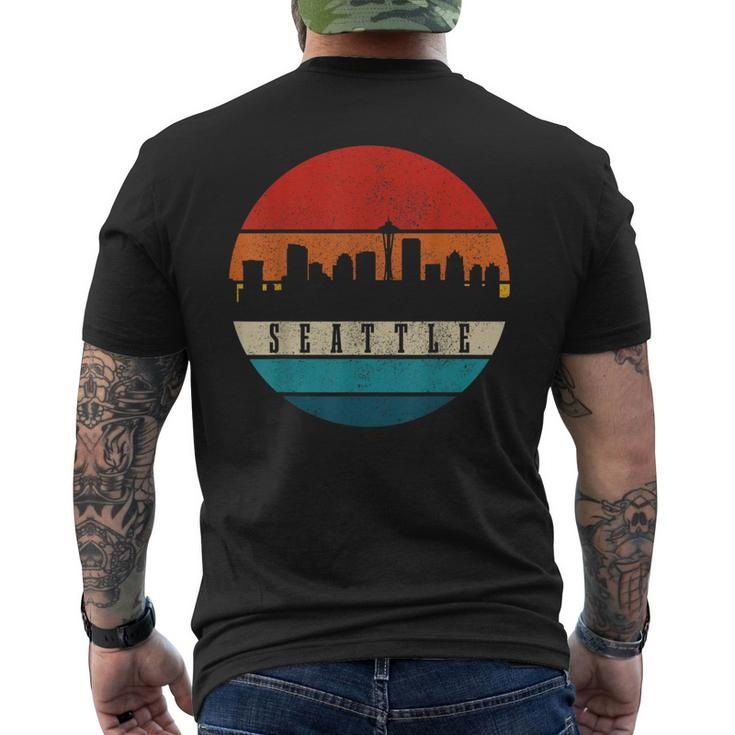 Seattle Washington Skyline Pride Vintage Seattle  Mens Back Print T-shirt