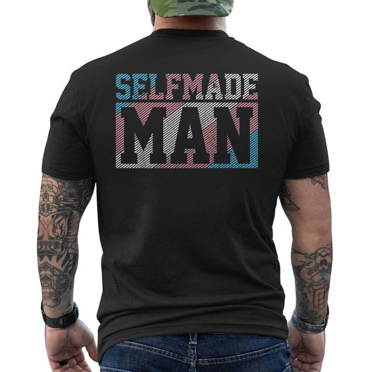 Selfmade Man Trans Pride Flag Transgender Funny Lgbtq  Mens Back Print T-shirt