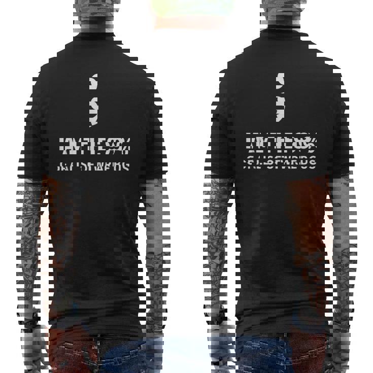 Semicolon Joke Programming Coding Debugging Coder Men's T-shirt Back Print Semicolon Joke Programming Coding Debugging Coder Men's T-shirt Back Print