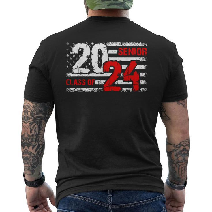 Senior 2024 American Flag Graduation Class Of 2024 Men's T-shirt Back Print