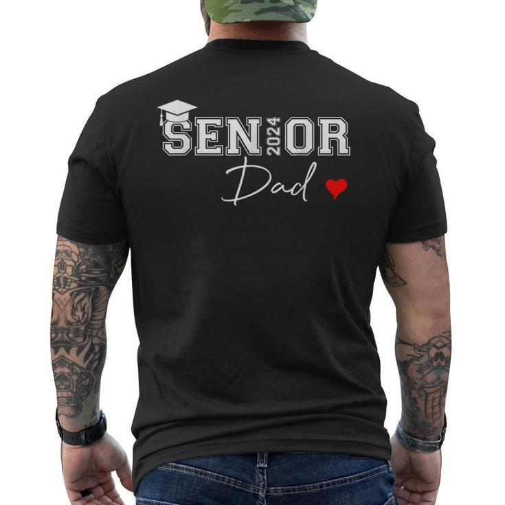 Senior 2024 Dad Graduate Cute Heart Class Of 2024 Men's T-shirt Back Print