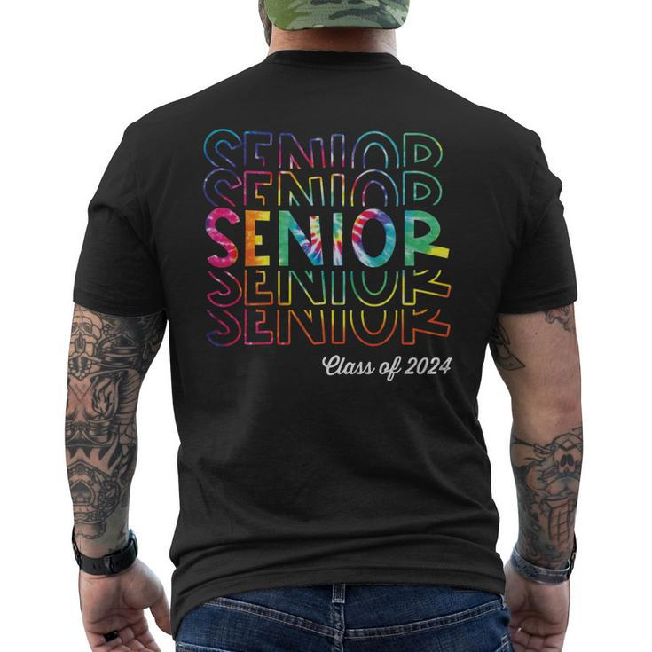 Senior 2024 Retro Tye Dye 2024 High School Graduate Class Men's Back Print T-shirt