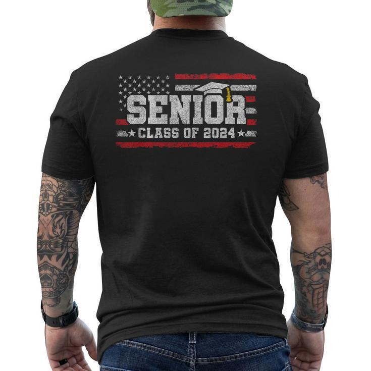 Senior Class 2024 Graduation American Flag Senior 2024 Men's T-shirt Back Print