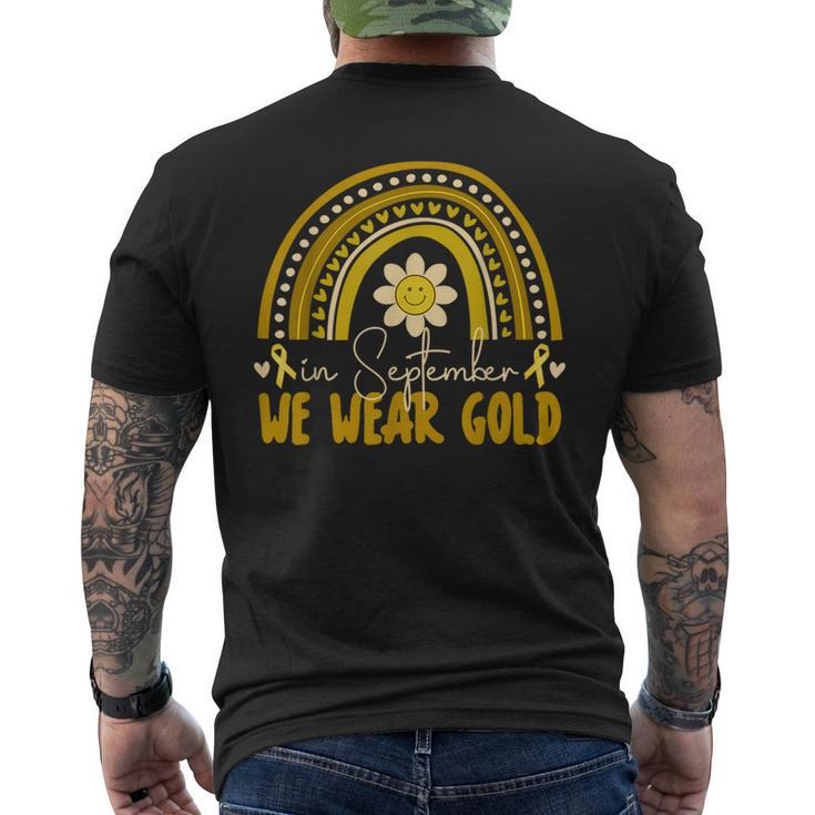 In September We Wear Gold Childhood Cancer Awareness Men's T-shirt Back Print