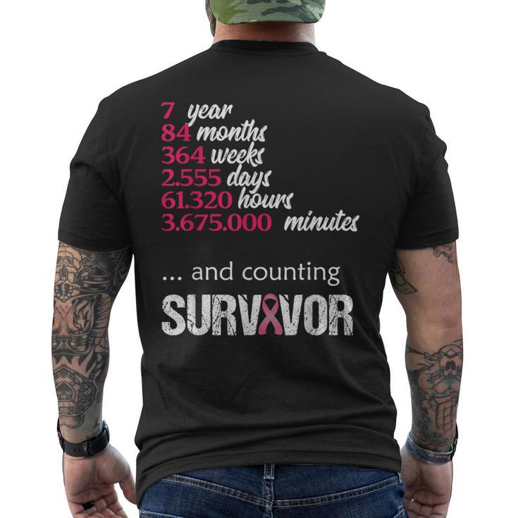 Seven 7 Years Survivor Breast Cancer Awareness Men's T-shirt Back Print