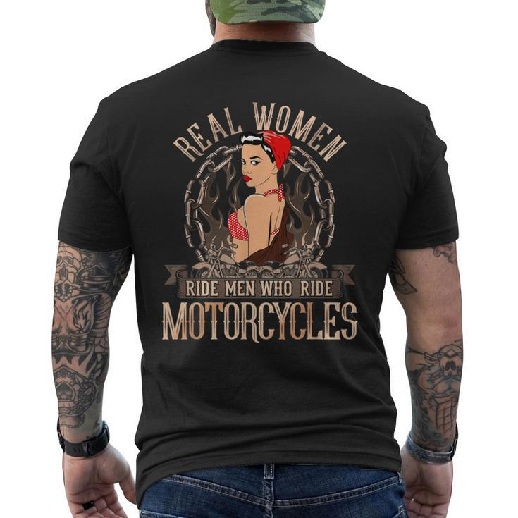 Sexy Real Chick Ride Motorcycles Biker Babe Chick Men's Back Print T-shirt