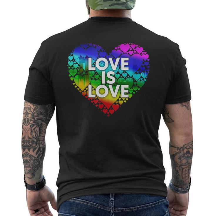 Sf Love Is Love Lgbt Rights Equality Pride Parade T  Mens Back Print T-shirt