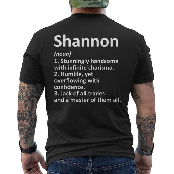 Shannon Definition Personalized Name Birthday Men's Back Print T-shirt