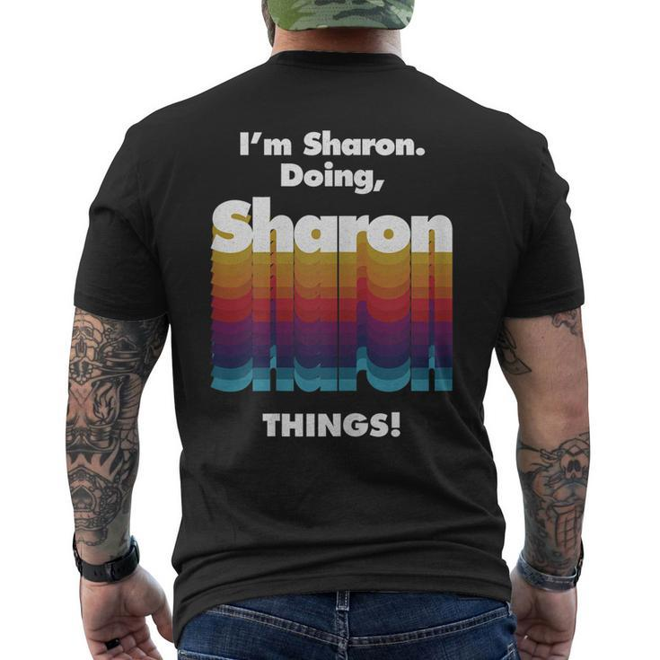 Im Sharon Doing Sharon Things Birthday Name Grunge Men's Back Print T-shirt