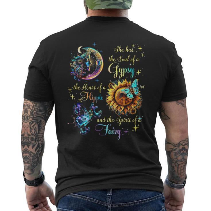 She Has She Soul Of A Gypsy The Heart Of A Hippie Fairy Men's T-shirt Back Print