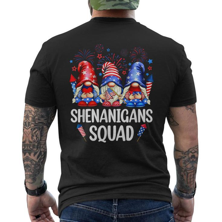 Shenanigans Squad Gnomes Usa Independence Day 4Th Of July  Mens Back Print T-shirt
